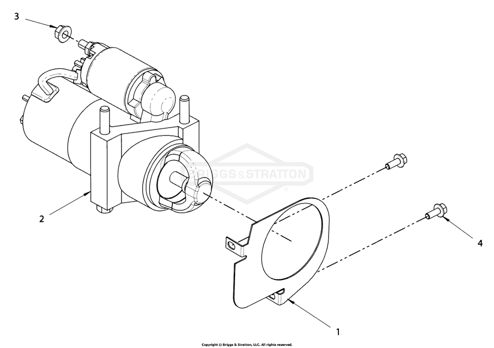 Engine Group - Starter Diagram and Parts List for 076158-02  Briggs and Stratton Generator
